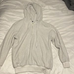 Super soft and comfy half zip hoodie worn